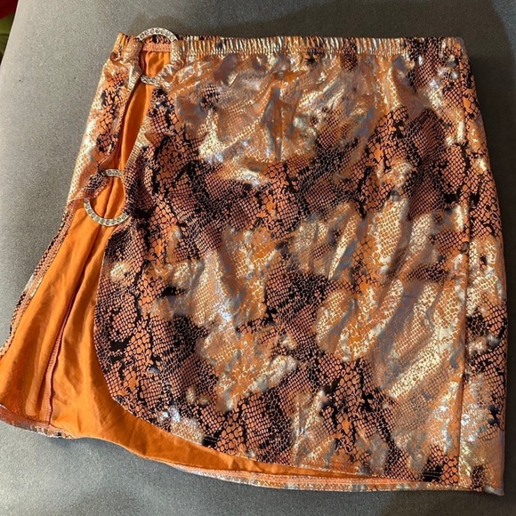 Dolls Kill Dresses & Skirts - Orange Snake Skin Skirt